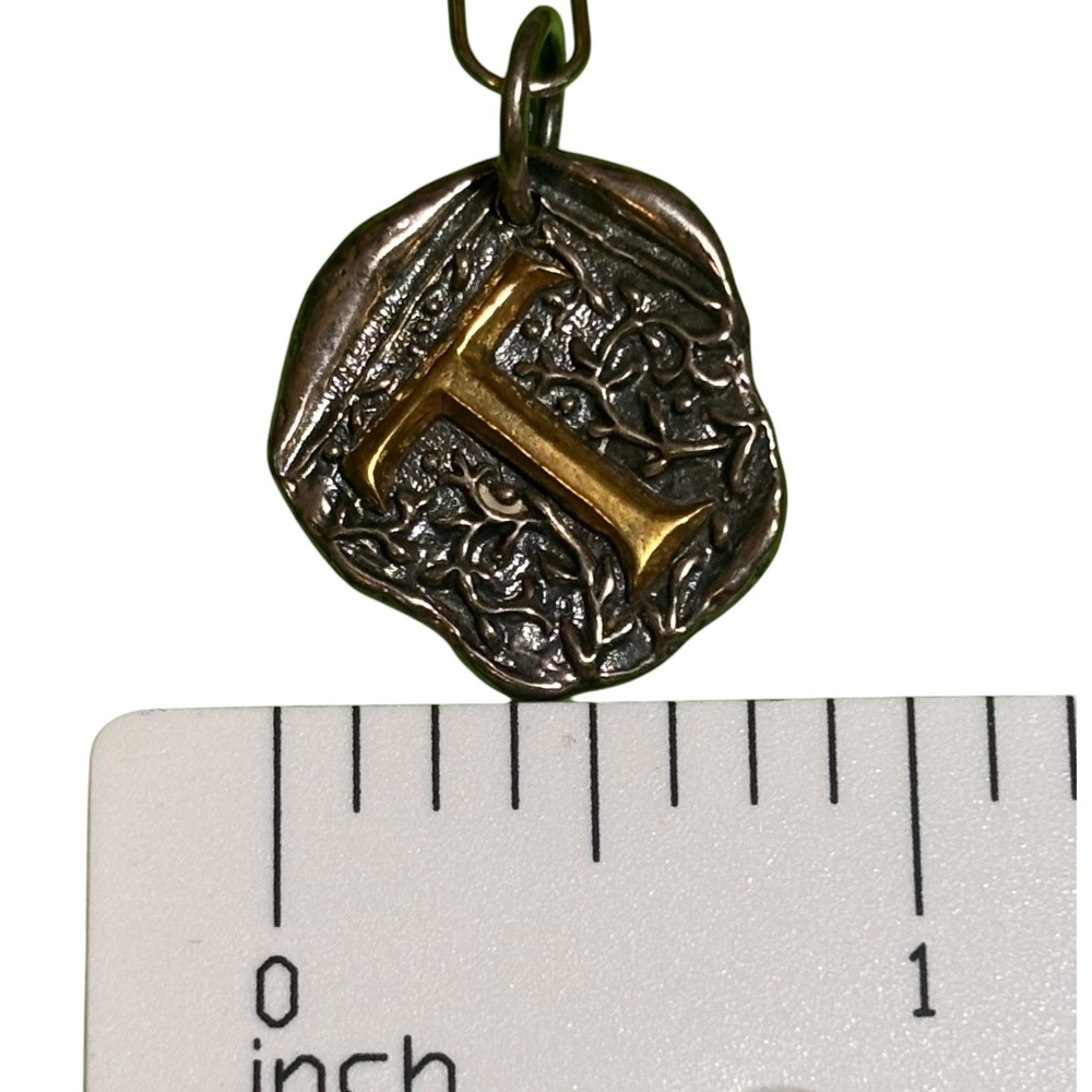 Waxing Poetic Insignia Initial T Pendant Charm Sterling Silver Brass Wax Seal